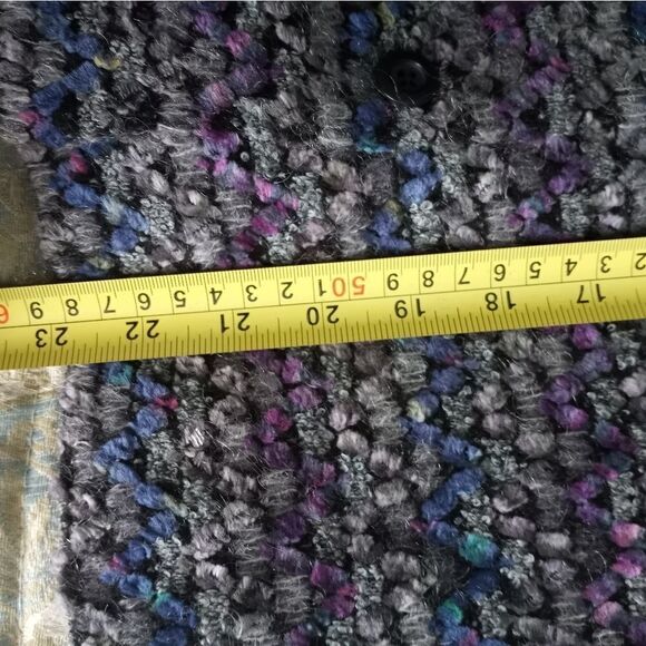 Revue 8 Multclrd Acrylic Wool Mohair Knitted Lngslvs Lined Button Up Women's - Picture 6 of 10